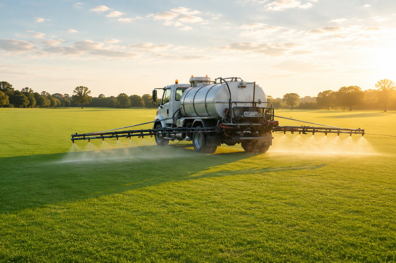 Spreading EarthWorks Liquid Fertilizer